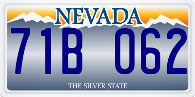 NV license plate 71B062