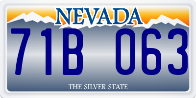 NV license plate 71B063