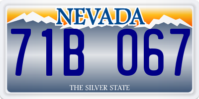 NV license plate 71B067