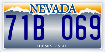 NV license plate 71B069