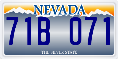 NV license plate 71B071