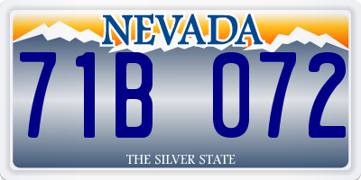 NV license plate 71B072