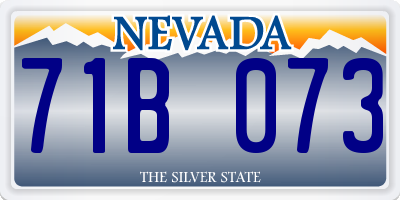 NV license plate 71B073