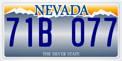 NV license plate 71B077