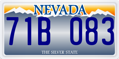 NV license plate 71B083