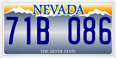 NV license plate 71B086