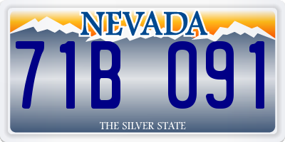 NV license plate 71B091