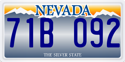 NV license plate 71B092