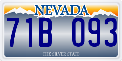 NV license plate 71B093