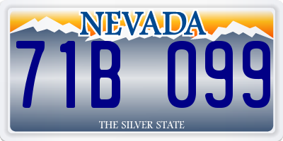 NV license plate 71B099