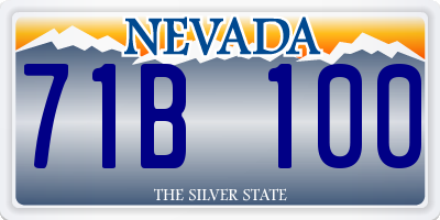 NV license plate 71B100