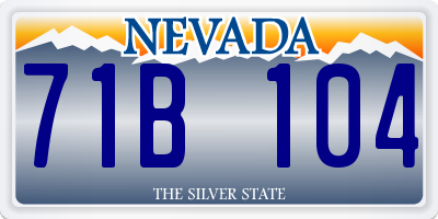 NV license plate 71B104