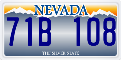 NV license plate 71B108