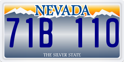 NV license plate 71B110