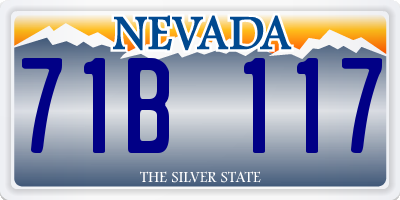 NV license plate 71B117