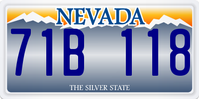 NV license plate 71B118