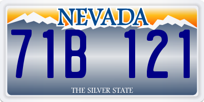 NV license plate 71B121