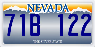 NV license plate 71B122