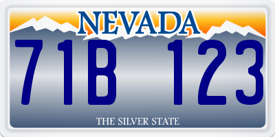 NV license plate 71B123