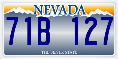 NV license plate 71B127