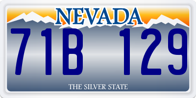 NV license plate 71B129