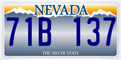 NV license plate 71B137