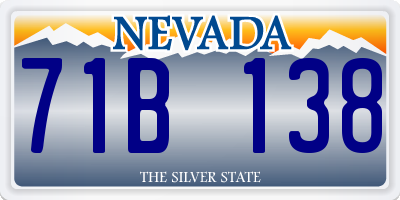 NV license plate 71B138