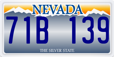 NV license plate 71B139