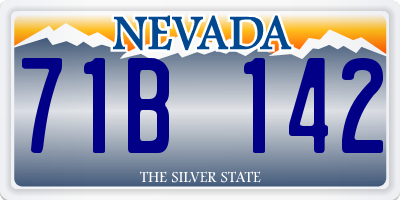 NV license plate 71B142
