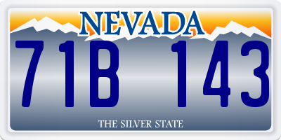 NV license plate 71B143