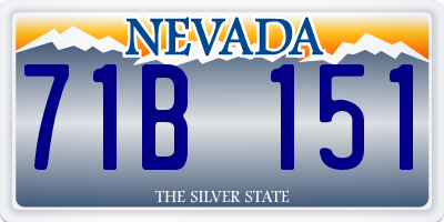 NV license plate 71B151
