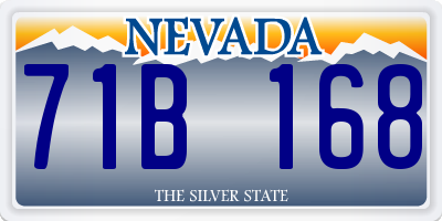 NV license plate 71B168