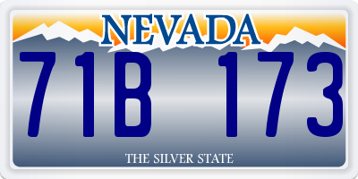 NV license plate 71B173