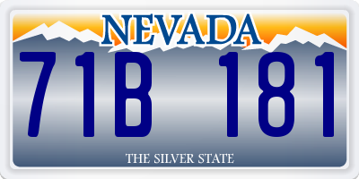 NV license plate 71B181