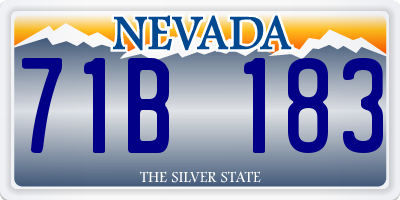 NV license plate 71B183