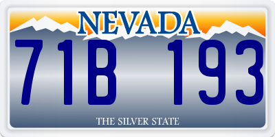 NV license plate 71B193