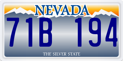 NV license plate 71B194