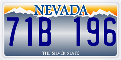 NV license plate 71B196