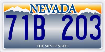 NV license plate 71B203