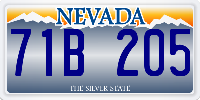NV license plate 71B205