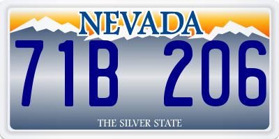 NV license plate 71B206