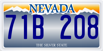 NV license plate 71B208