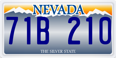 NV license plate 71B210