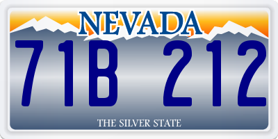 NV license plate 71B212