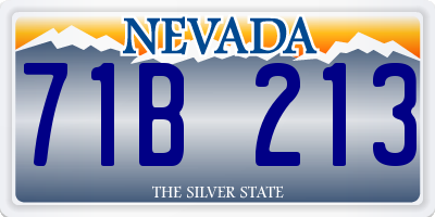 NV license plate 71B213