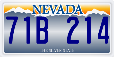 NV license plate 71B214