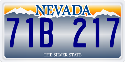 NV license plate 71B217