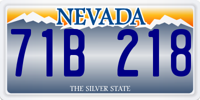 NV license plate 71B218