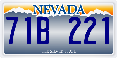 NV license plate 71B221