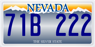 NV license plate 71B222